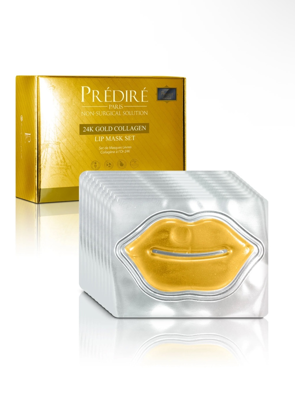Prédiré Paris 24K Gold Collagen Lip Mask Set- 10